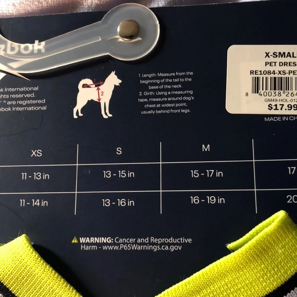 Bundle 2 NWT Reebok Terry Dog Dress XS